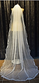simli kırık beyaz 2.30 cm duvak (glittert long bridal veil,Glitzernder langer Brautschleier,