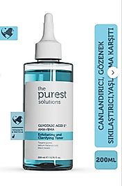 The Purest Solutions Gözenek Sıkılaştırıcı ve Arındırıcı Tonik 200 ml (Glycolic Acid 5% AHA + BHA)