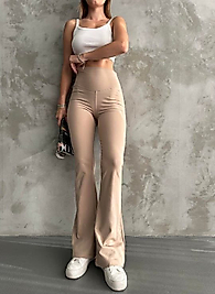 Şardonlu dalgıç kumaş ispanyol paça