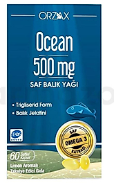 Ocean Omega 3 Balık Yağı 500 mg 60 Kapsül