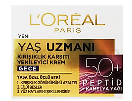 L'Oreal Paris Yaş Uzmanı 50+ Kırışıklık Karşıtı Yenileyici Gece Kremi 50 ml