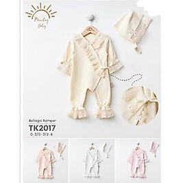 MİNİ BORN BEYAZ VE GÜL KURUSU RENK BEBEK TULUM