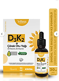 infless Vitamin D3 K2 Çörek Otu Yağı 30 ml