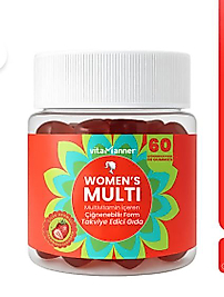Vitamanner Women’s Multi | Multivitamin İçeren Çiğnenebilir 60 Gummies