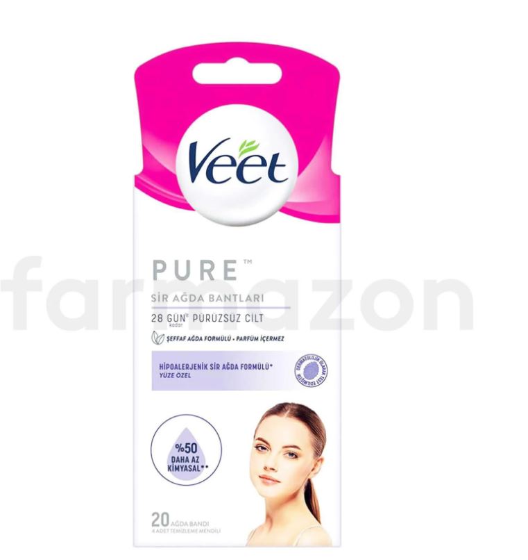 Veet Sir Ağda Bandı Pure Yüz 20'li