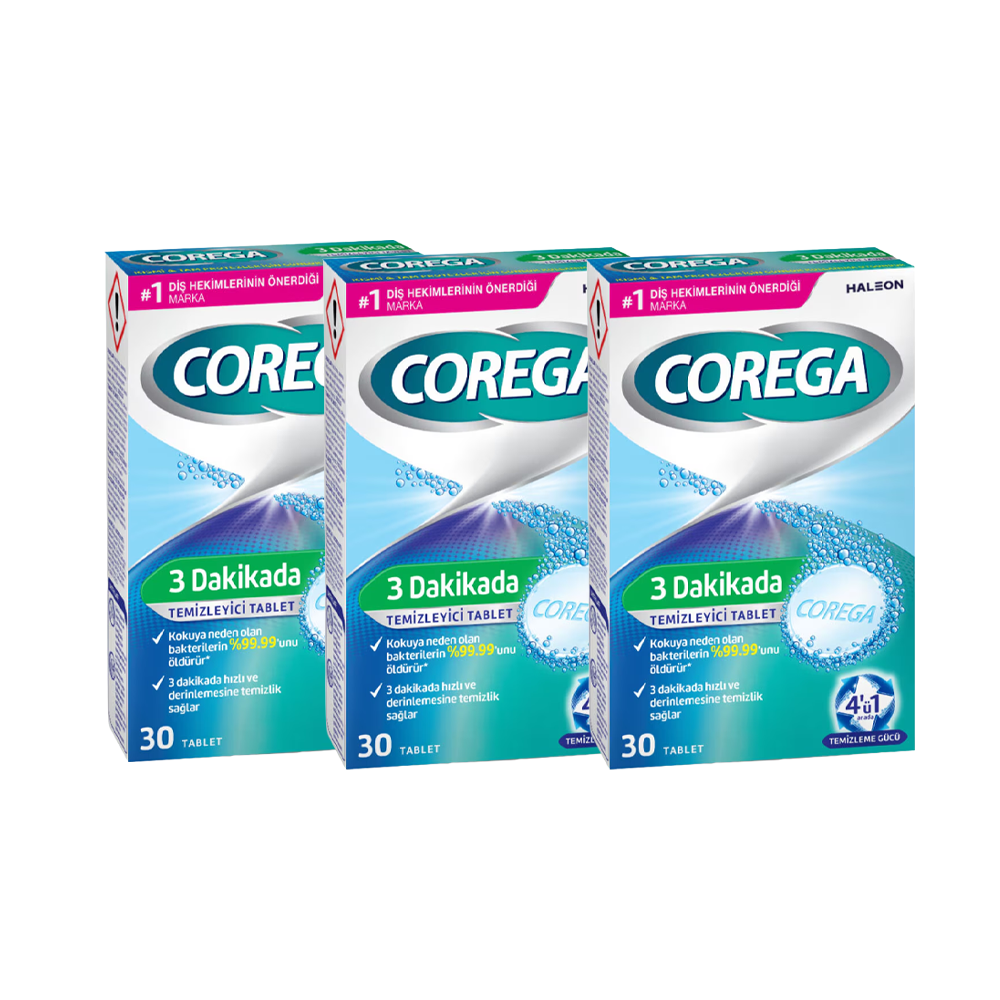 Corega 3 Dakikada Temizleyici 30 Tablet*3