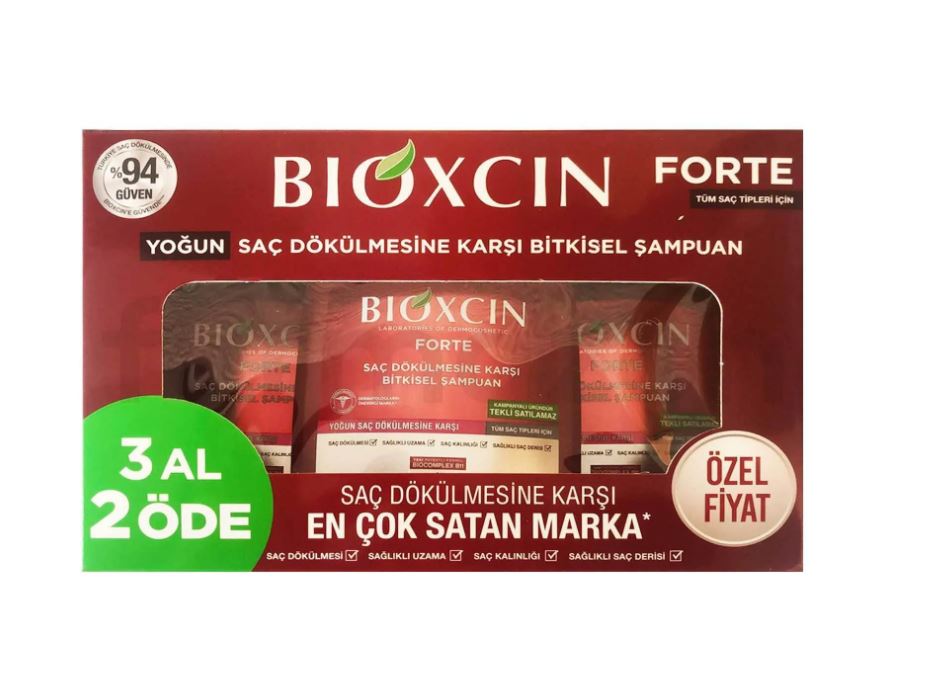 Bioxcin Forte Yoğun Saç Dökülmesine Karşı Bitkisel Şampuan 300 ml - 3 Al 2 Öde (Özel Fiyat Etiketi)