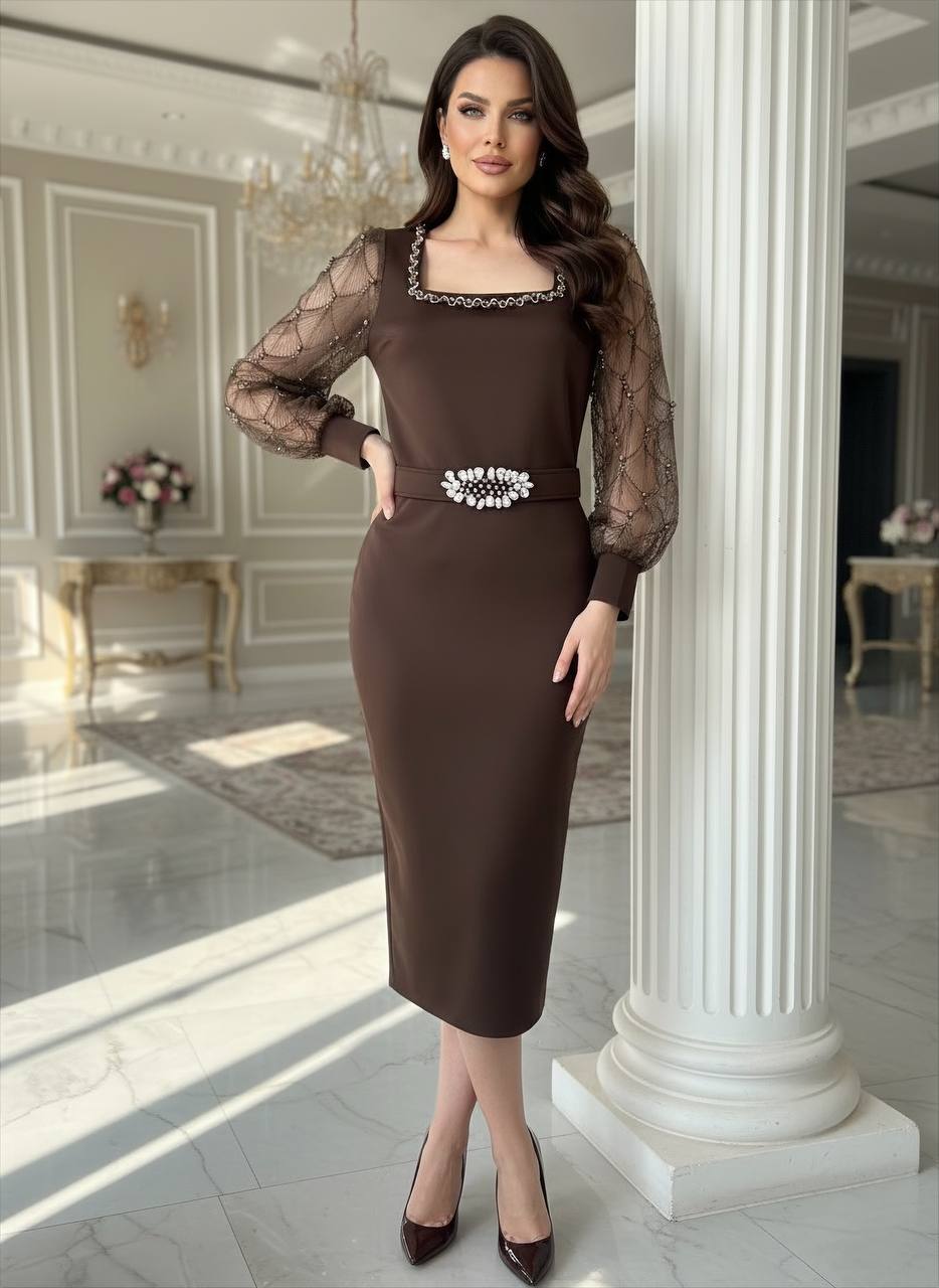 Laplenk kahverengi elbise