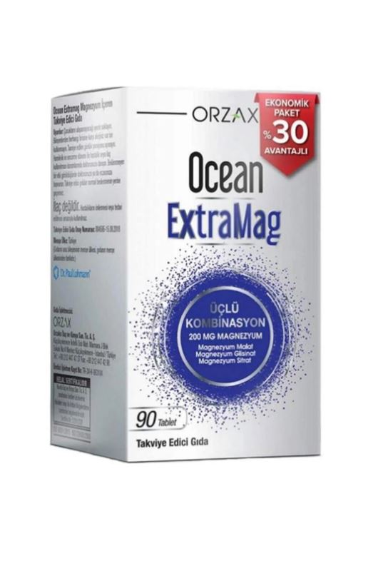 Orzax Ocean ExtraMag Üçlü Magnezyum Kombinasyonu 90 Tablet