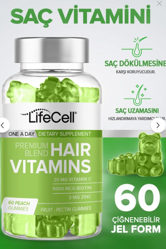Lifecell Hair Vitamins 60 Gummies