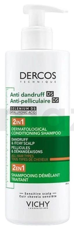 Vichy Dercos Anti Dandruff 2’si 1 Arada Tüm Saç Tipleri İçin Kepek Karşıtı ve Nemlendirici Şampuan 390 ml