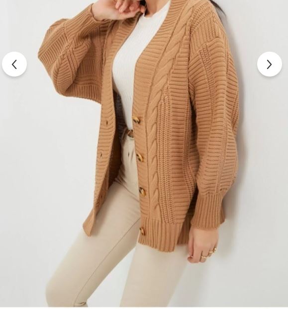 Kadın kahverengi hırka standart beden M_L_XL_XXL uyumlu