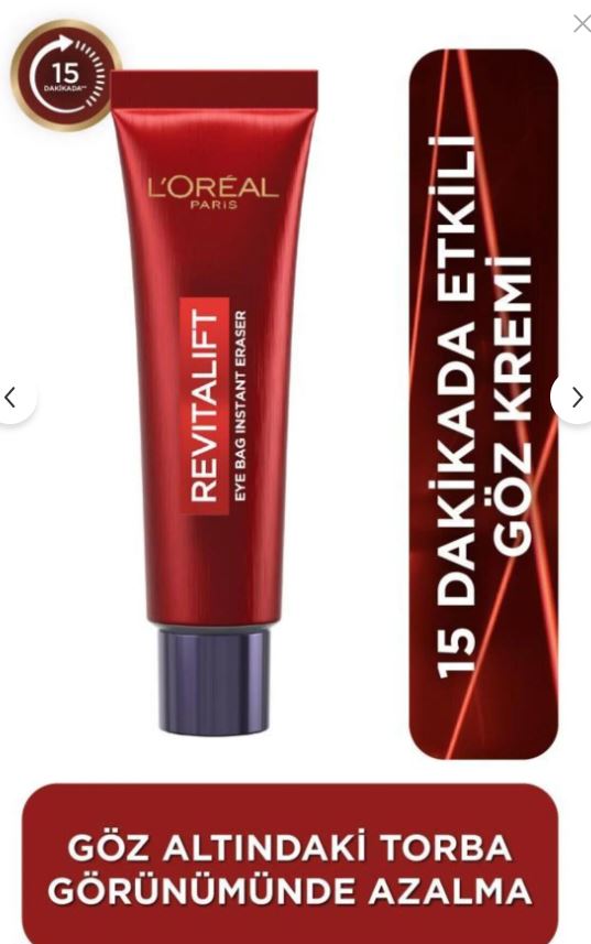 L'Oreal Paris Revitalift Lazer Eyebag İnstant Eraser Göz Altı Torba Görünümüne Karşı Etkili Göz Kremi 15 ml
