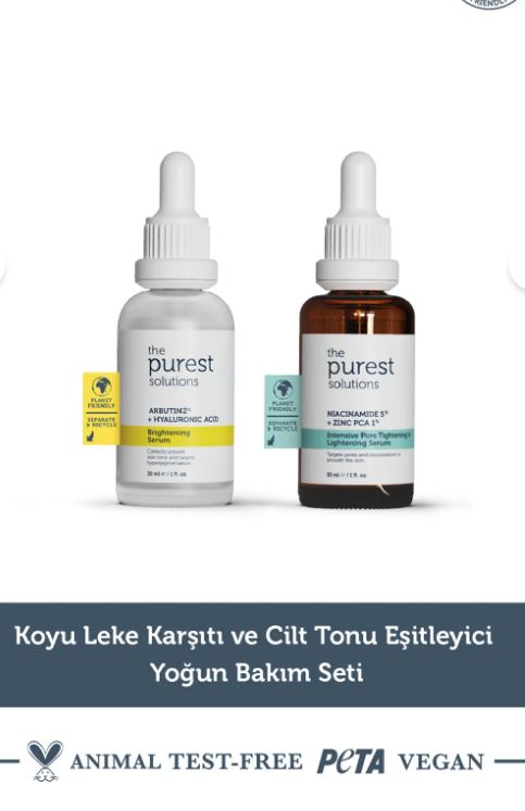 The Purest Solutions Koyu Leke ve Cilt Tonu Eşitlemeye Yardımcı Bakım Set