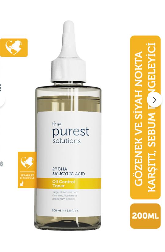 The Purest Solutions Yağlı Ve Karma Ciltler için Salisilik Asit Tonik 200 Ml