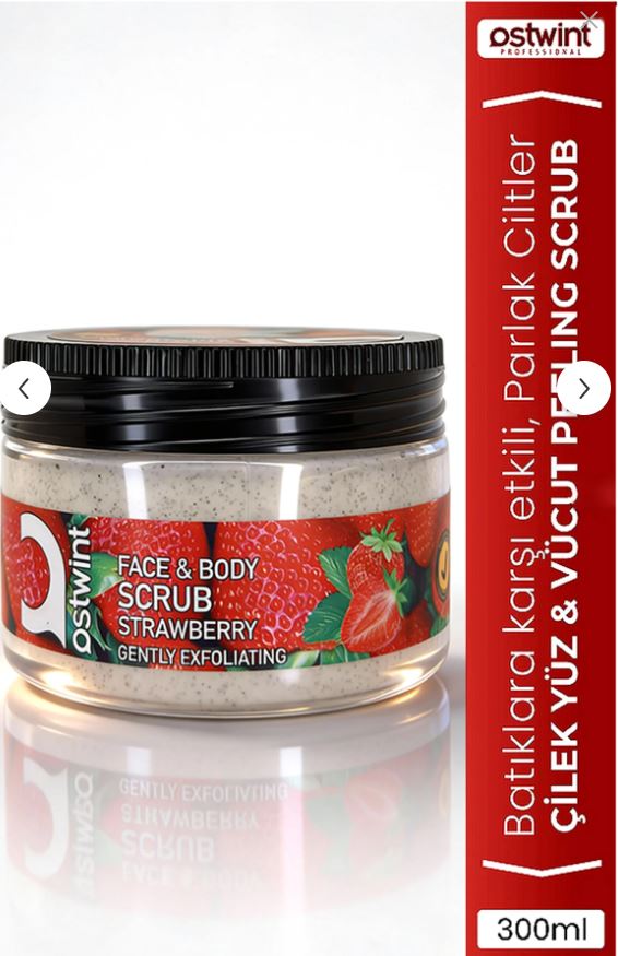 Ostwint Scrub Jel Çilek Özlü Yüz Ve Vücut Peelingi 300 ml*2