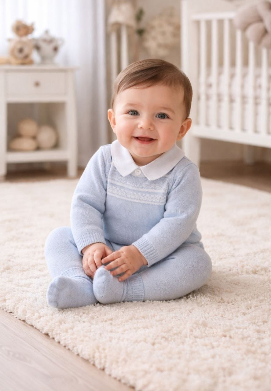 yakalı bebek triko tulum