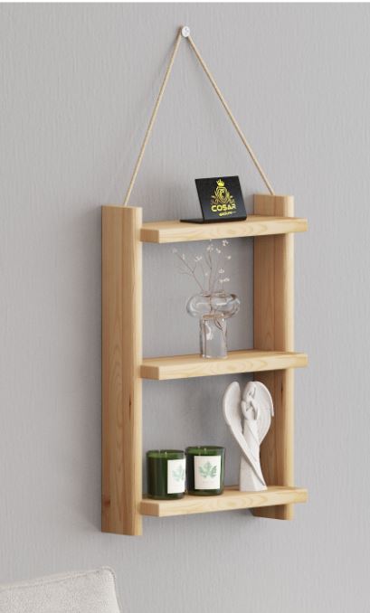 Dekoratif ahşap Masif Duvar Rafı 3 Katlı Duvar rafı(Decorative wooden solid wall shelf 3-tier wall shelf  20 $)